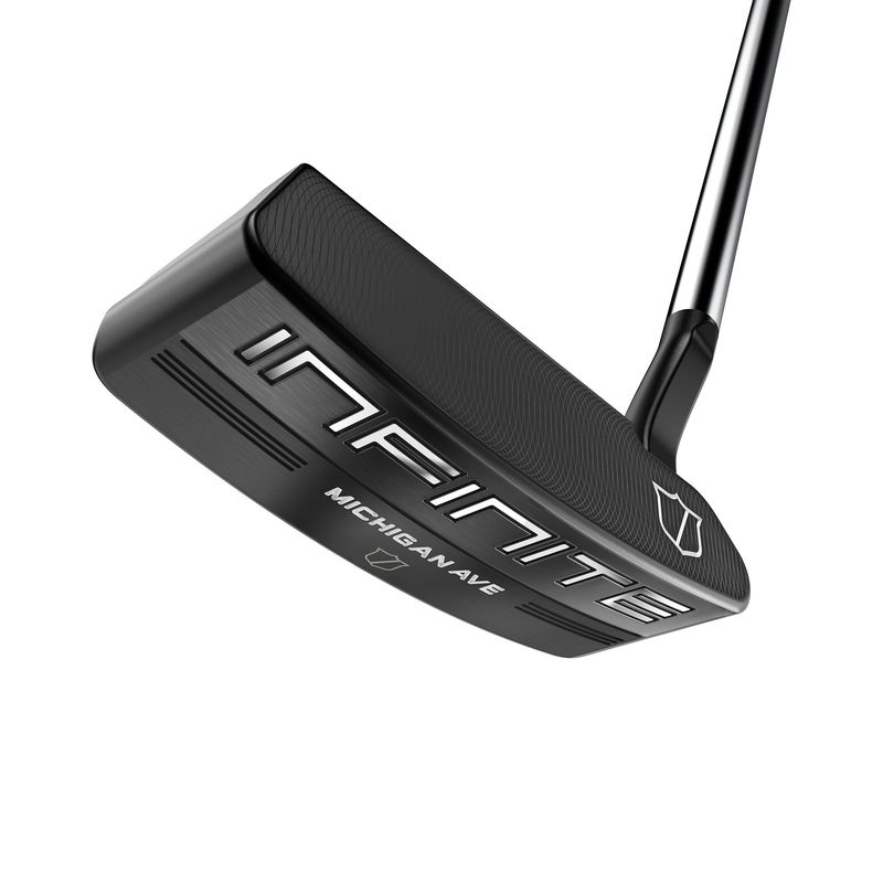 FRONT VIEW OF WILSON UNISEX INFINITE MICHIGAN AVE PUTTER WITH MILLED FACE AND BLADE PUTTER DESIGN