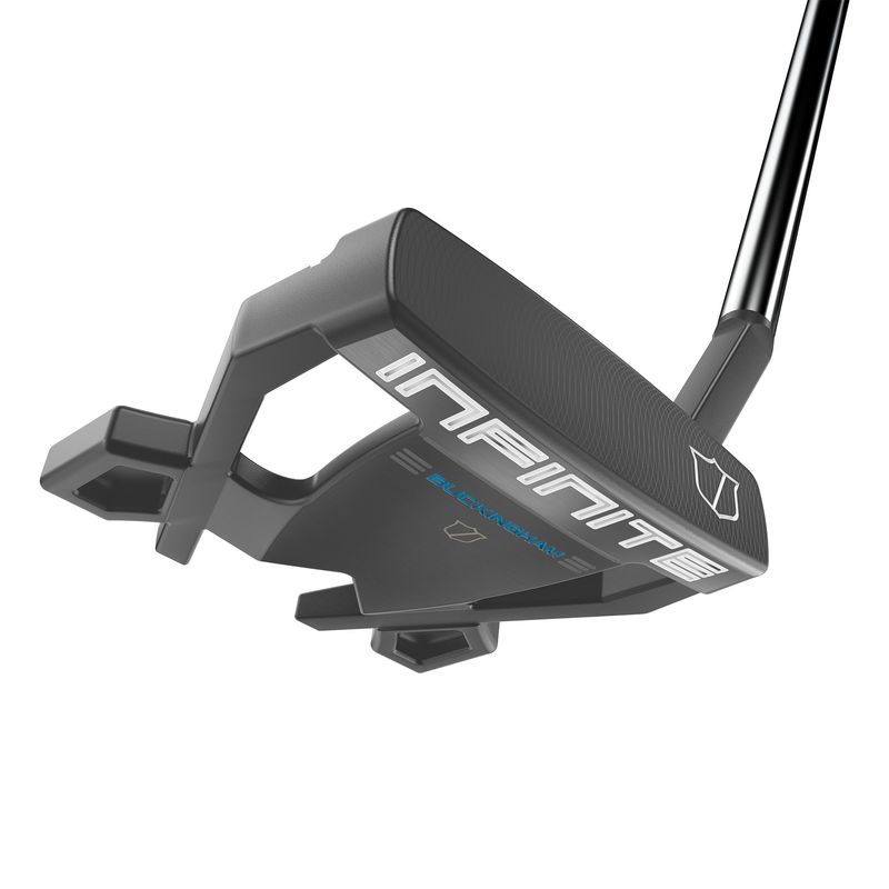 FRONT VIEW OF WILSON WOMENS INFINITE BUCKINGHAM PUTTER WITH MILLED FACE AND MALLET PUTTER DESIGN