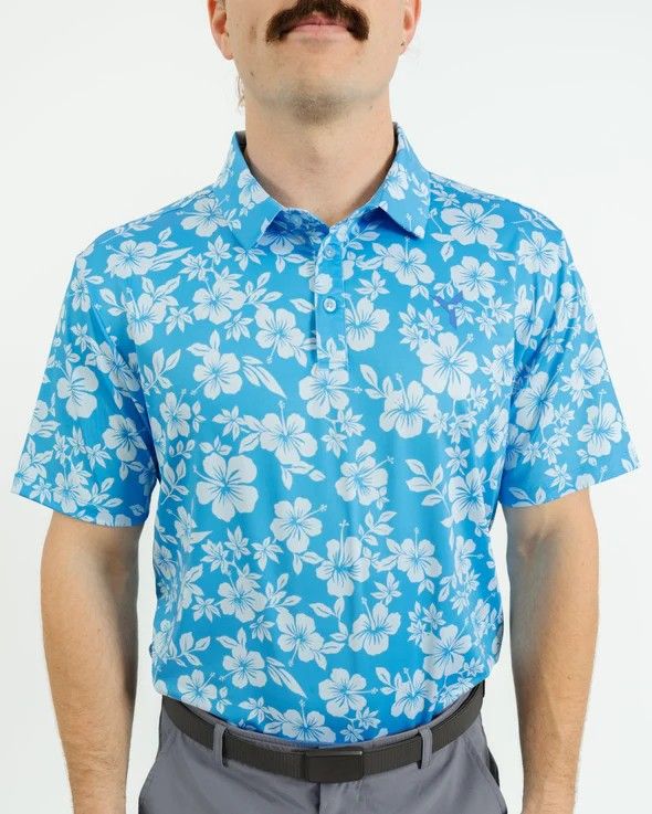MAIN IMAGE OF YATTA MENS ALOHA AINA POLO IN ALOHA AINA MEDIUM WITH 4-WAY STRETCH