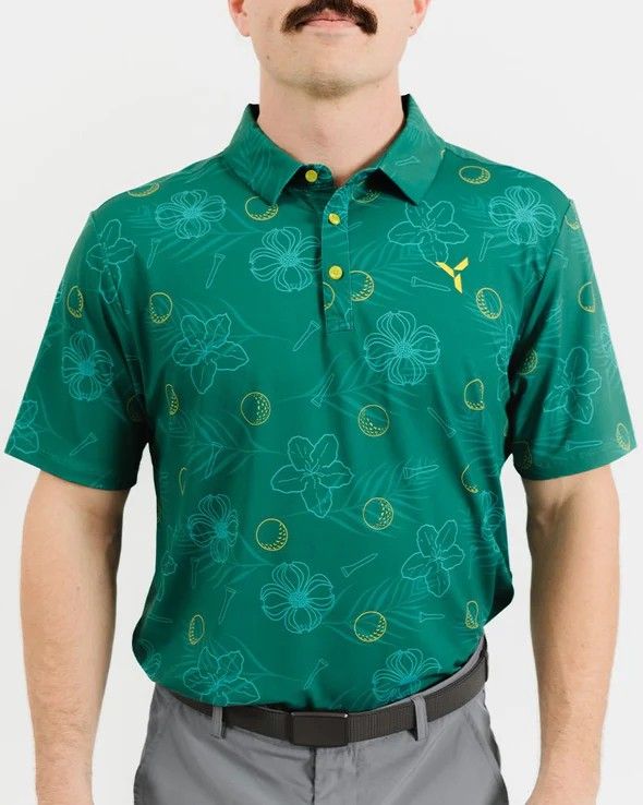 FRONT VIEW OF YATTA MENS AUGUSTA LIMITED EDITION POLO WITH 4-WAY STRETCH AND MOISTURE WICKING