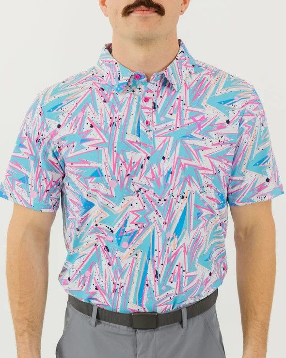 MAIN IMAGE OF YATTA MENS KAPOW POLO IN KAPOW MEDIUM WITH 4-WAY STRETCH AND MOISTURE WICKING