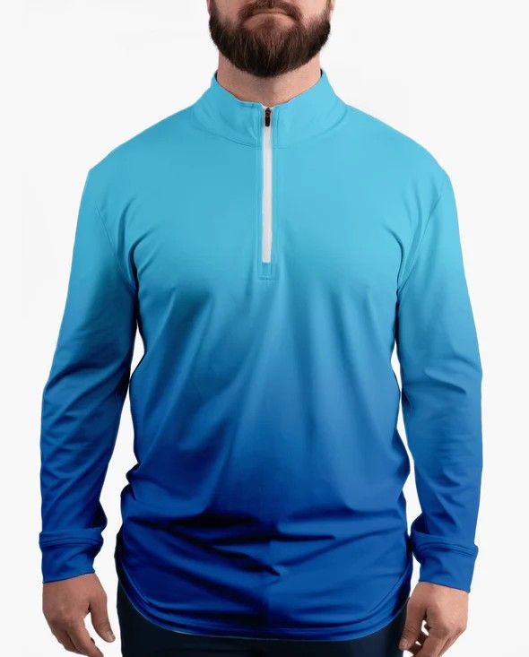 MAIN IMAGE OF YATTA MENS CARIBBEAN FADE QUARTER ZIP SWEATER IN CARIBBEAN FADE LARGE
