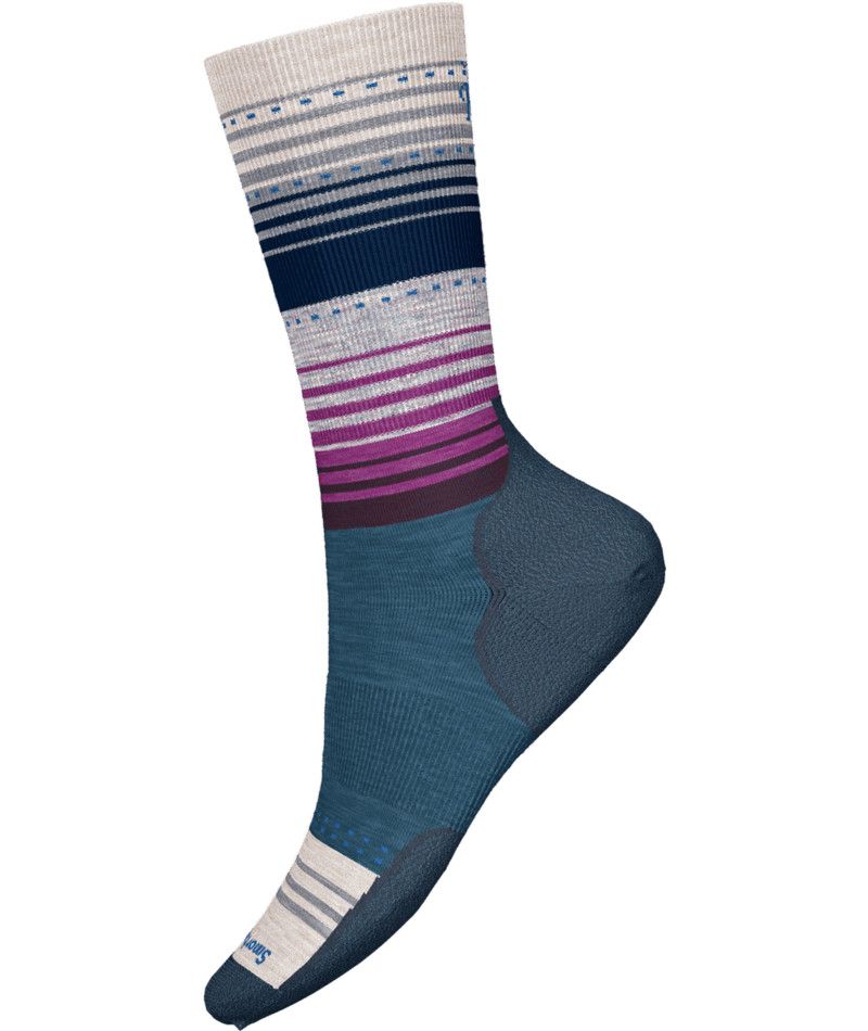 SMARTWOOL UNISEX EVERYDAY STITCH STRIPE CREW SOCKS 25, Color: TWILIGHT BLUE, Size: MEDIUM