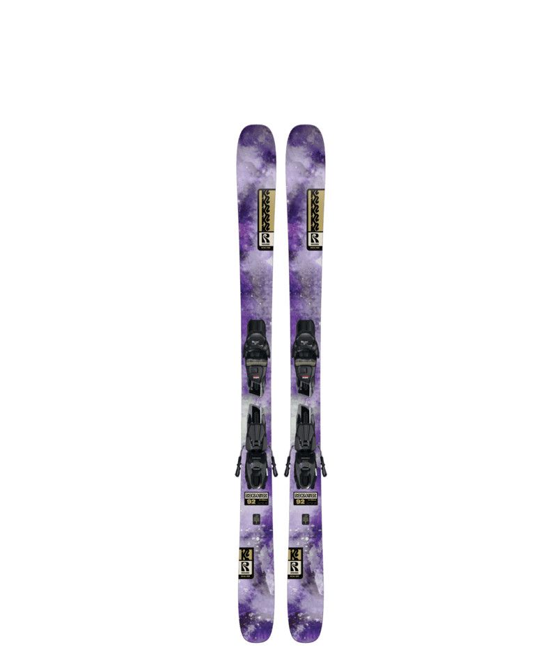 MAIN IMAGE OF K2 WOMENS RECKONER 92 QUIKCLIK DOWNHILL SKIS IN DARK PURPLE/LIGHT PURPLE 149 WITH TWI…
