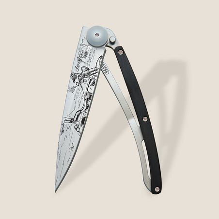 MAIN IMAGE OF DEEJO 37G EASY RIDER KNIFE IN EBONY WOOD WITH ULTRA LIGHTWEIGHT AND DURABILITY