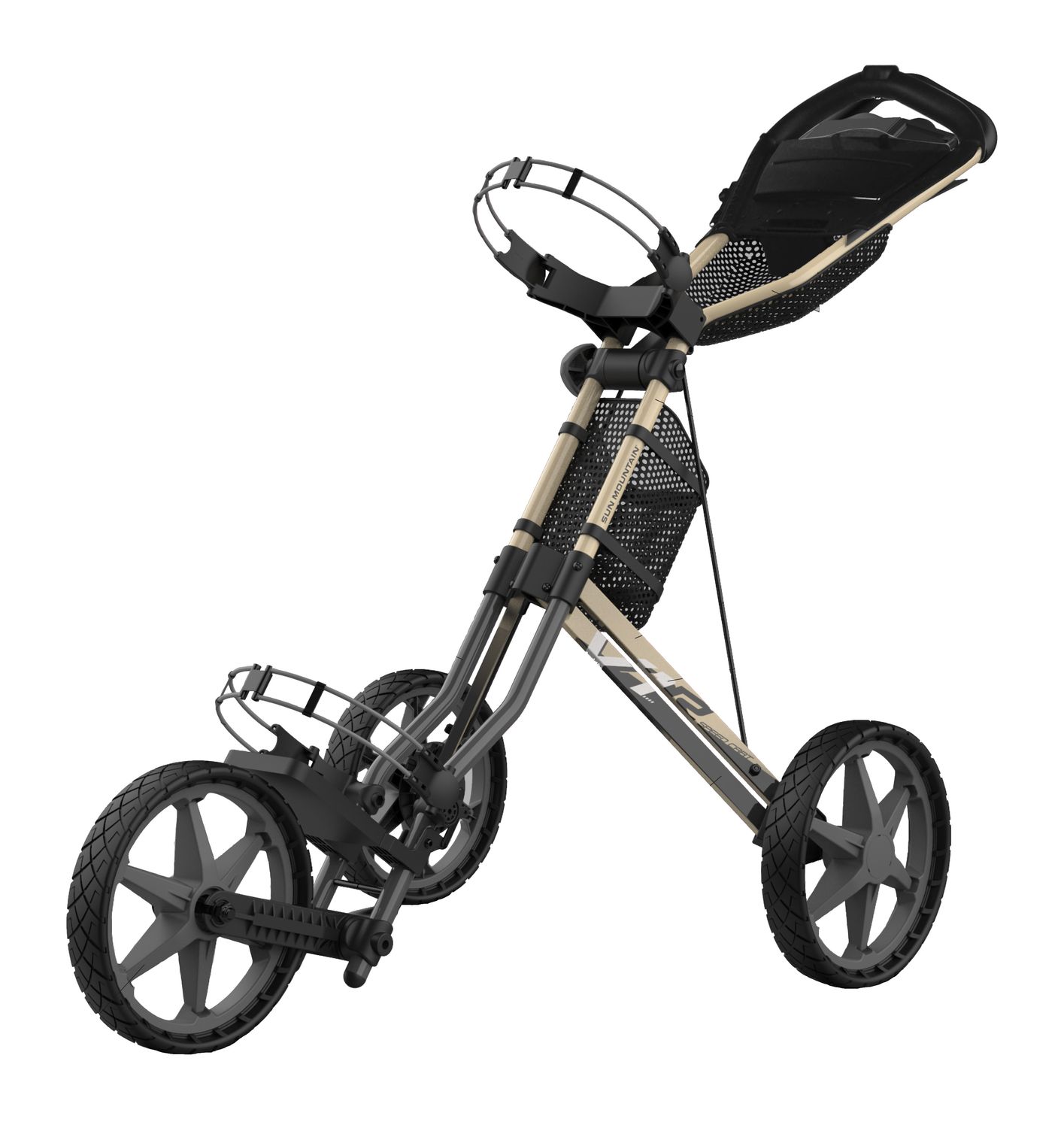 SUN MOUNTAIN UNISEX SPEED CART V1R PUSH CART 25, Color: STEEL/FOG