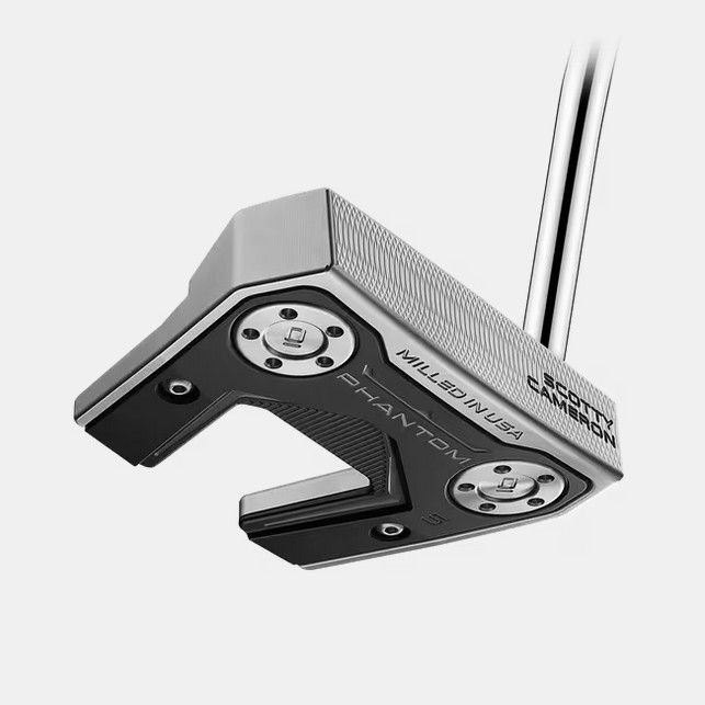 FRONT VIEW OF TITLEIST UNISEX SCOTTY CAMERON PHANTOM 5 PUTTER WITH SOFT SOUND AND COMPACT MALLET PUTTER DESIGN