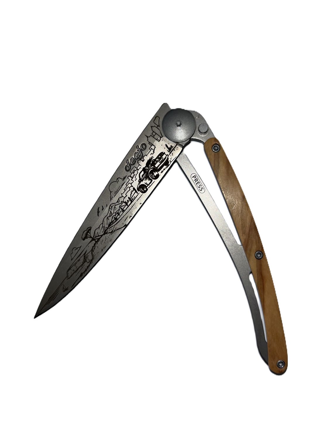 MAIN IMAGE OF DEEJO 37G HIGHWAY ONE KNIFE IN OLIVE WOOD WITH ULTRA LIGHTWEIGHT AND DURABILITY
