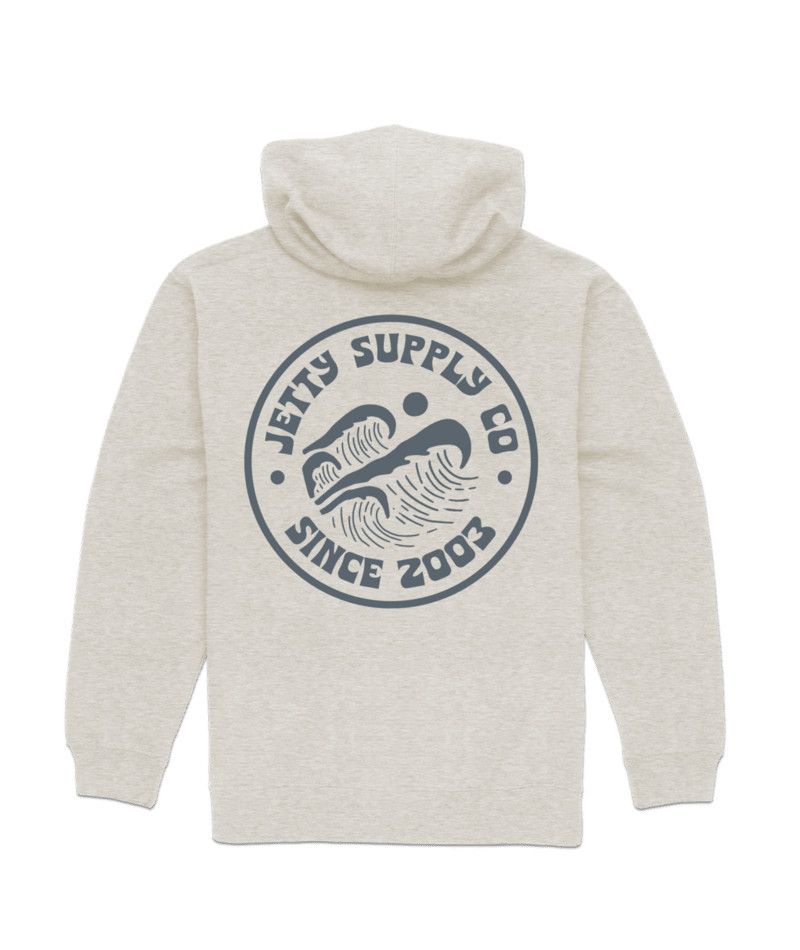 MAIN IMAGE OF JETTY MENS WAVETOP ZIPPY HOODIE IN OAT MEDIUM WITH ULTRA SOFT FABRIC