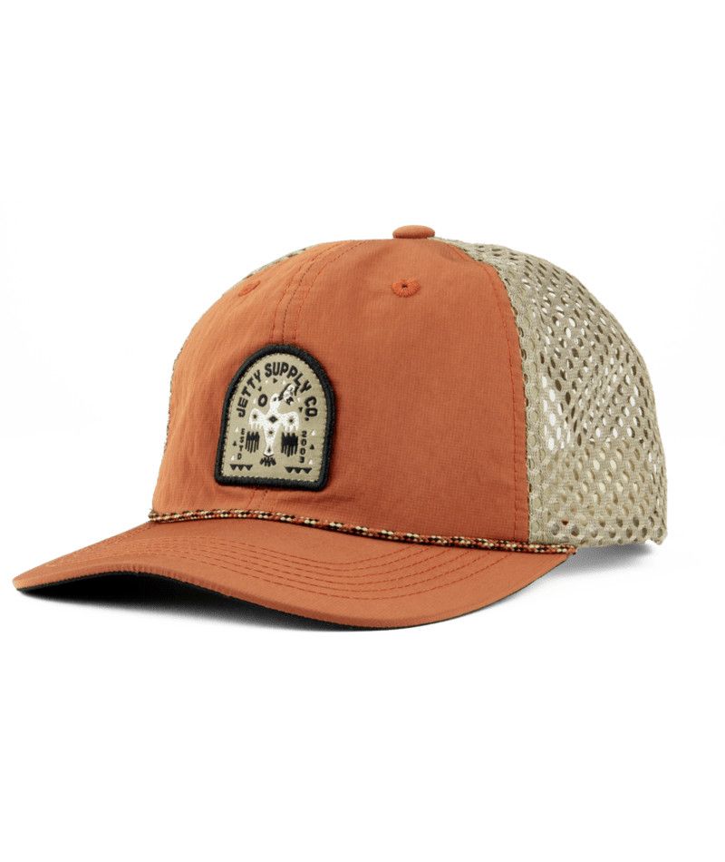 MAIN IMAGE OF JETTY UNISEX ASCENSION CAP IN RUST O/S WITH LIGHWEIGHT AND ADJUSTABLE SNAP CLOSURE