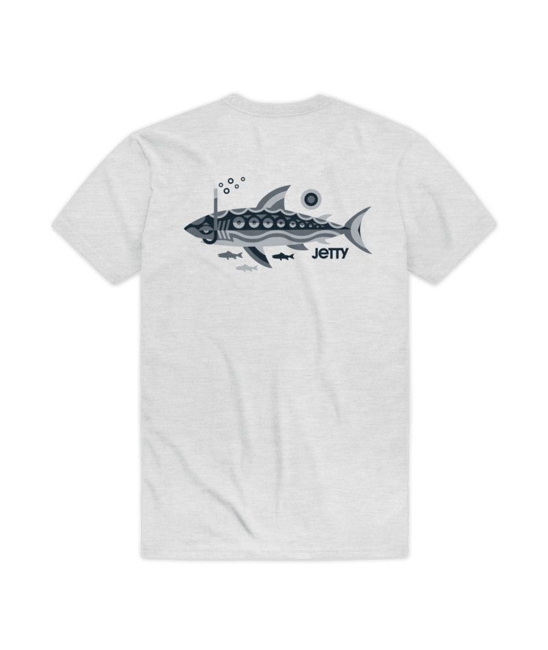 MAIN IMAGE OF JETTY MENS GEOGILL SHORT SLEEVE SHIRT IN ASH GREY MEDIUM WITH ULTRA SOFT FABRIC