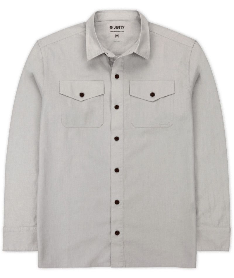 MAIN IMAGE OF JETTY MENS NOAH LONG SLEEVE SHIRT IN GREY SMALL WITH ANTI-ODOR AND BREATHABILITY
