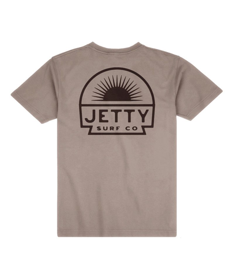 MAIN IMAGE OF JETTY MENS SUNBEAM POCKET SHORT SLEEVE SHIRT IN CINDER SMALL WITH RELAXED FIT