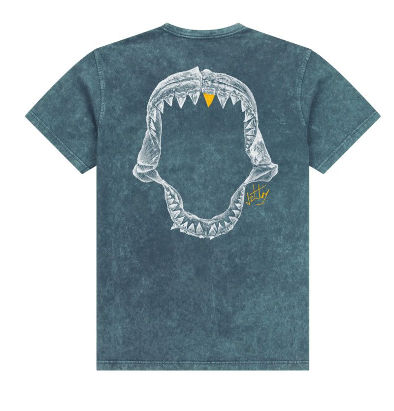 MAIN IMAGE OF JETTY MENS JAWS SHORT SLEEVE SHIRT IN INDIGO SMALL WITH ULTRA SOFT FABRIC