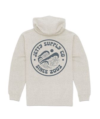 BACK VIEW OF JETTY MENS WAVETOP ZIPPY HOODIE WITH ULTRA SOFT FABRIC AND FULL ZIP DESIGN