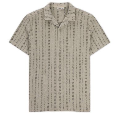 FRONT VIEW OF JETTY MENS ASBURY KNIT BUTTON DOWN SHORT SLEEVE SHIRT WITH ULTRA SOFT FABRIC
