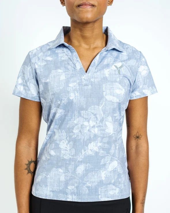 MAIN IMAGE OF YATTA WOMENS STORMY GREENS GOLF POLO IN STORMY GREENS XS WITH 4-WAY STRETCH AND MOIST…
