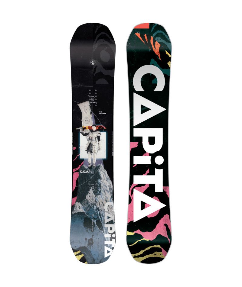 MAIN IMAGE OF CAPITA UNISEX DEFENDERS OF AWESOME SNOWBOARD IN BLACK/GREY/WHITE/PINK 160 WITH MAXIMU…