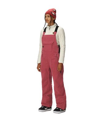 FRONT VIEW OF 686 WOMENS BLACK MAGIC INSULATED BIB SNOW PANT FEATURES WATERPROOFING, INFILOFT® INSU…