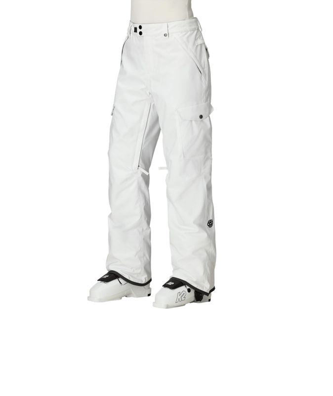 FRONT VIEW OF 686 WOMENS AURA INSULATED CARGO SNOW PANT FEATURES WATERPROOFING, INFILOFT® INSULATIO…