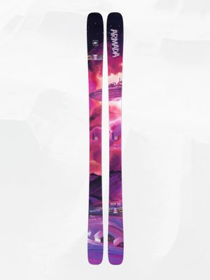 TOPSHEET VIEW OF ARMADA UNISEX ARV 88 DOWNHILL SKIS FEATURES POPLAR WOODCORE, ROCKERED TIP &amp; TAIL, …