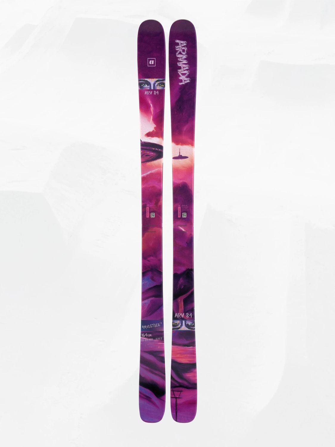 MAIN IMAGE OF ARMADA UNISEX ARV 84 DOWNHILL SKIS IN PINK/PURPLE/BLACK 150 WITH ALL MOUNTAIN STYLE A…