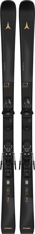 TOPSHEET VIEW OF ATOMIC WOMENS CLOUD C7 + M 10 GW DOWNHILL SKIS FEATURES DENSOLITE FOAM CORE AND DU…
