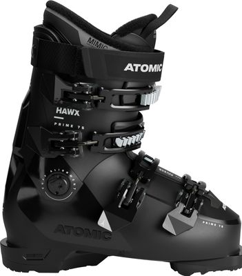 RIGHT VIEW OF ATOMIC WOMENS HAWX PRIME 75 DOWNHILL SKI BOOT FEATURES FORGIVING SOFT FLEX AND INCREA…