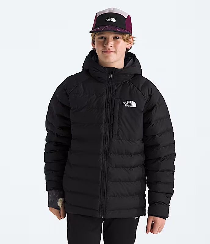 MAIN IMAGE OF THE NORTH FACE YOUTH BOYS&#39; REVERSIBLE PERRITO HOODED WINTER JACKET IN TNF BLACK/SMOKE…