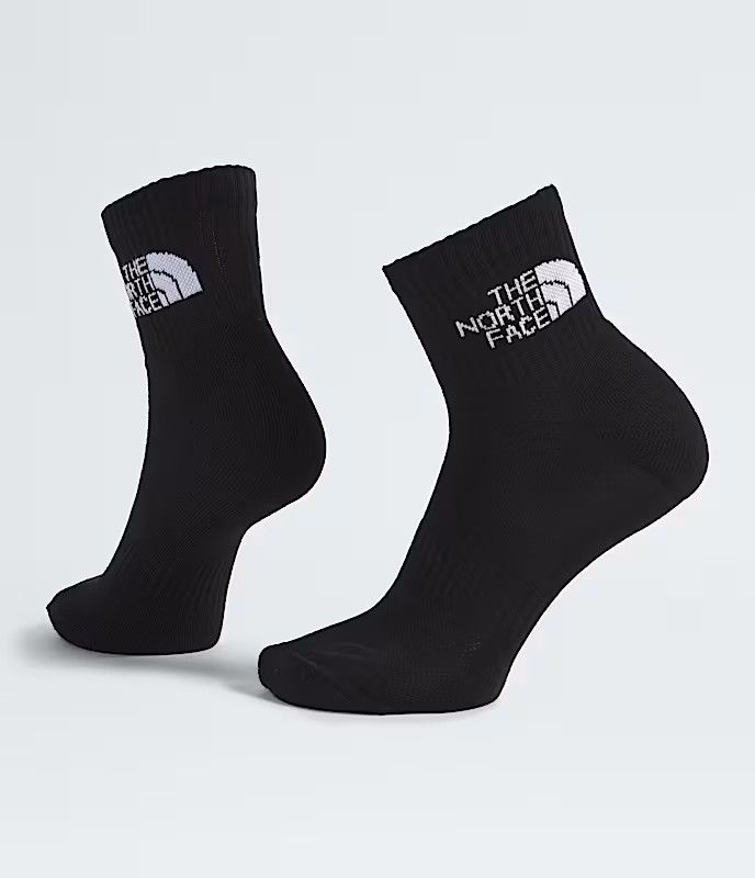 MAIN IMAGE OF THE NORTH FACE UNISEX MULTISPORT CUSH QUARTER (3-PACK) SOCKS IN TNF BLACK MEDIUM WITH…