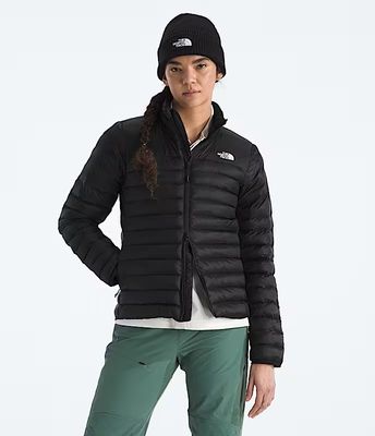 FRONT VIEW OF THE NORTH FACE WOMENS TERRA PEAK WINTER JACKET FEATURES WINDPROOF MATERIAL AND THERMA…