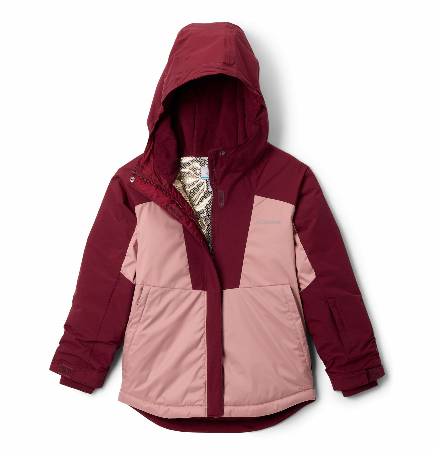MAIN IMAGE OF COLUMBIA YOUTH GIRLS MIGHTY MOGUL™ III WINTER JACKET IN ERASER PINK/RICH WINE XXS WIT…