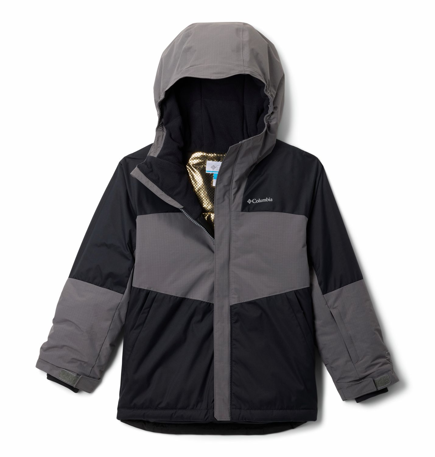 MAIN IMAGE OF COLUMBIA YOUTH BOYS MIGHTY MOGUL™ III WINTER JACKET IN BLACK/CITY GREY XXS WITH BREAT…