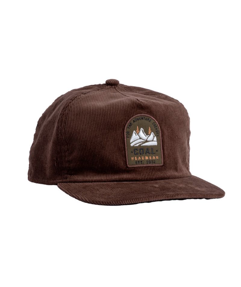 MAIN IMAGE OF COAL UNISEX HILLTOP CAP IN BROWN O/S WITH ADJUSTABLE SNAPBACK CLOSURE AND MOISTURE-WI…