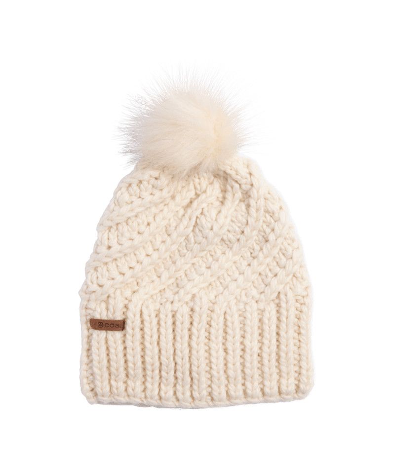 MAIN IMAGE OF COAL UNISEX MAIZY WINTER HAT IN CREAM O/S WITH STRETCH MATERIALS AND CUFFED DESIGN FO…