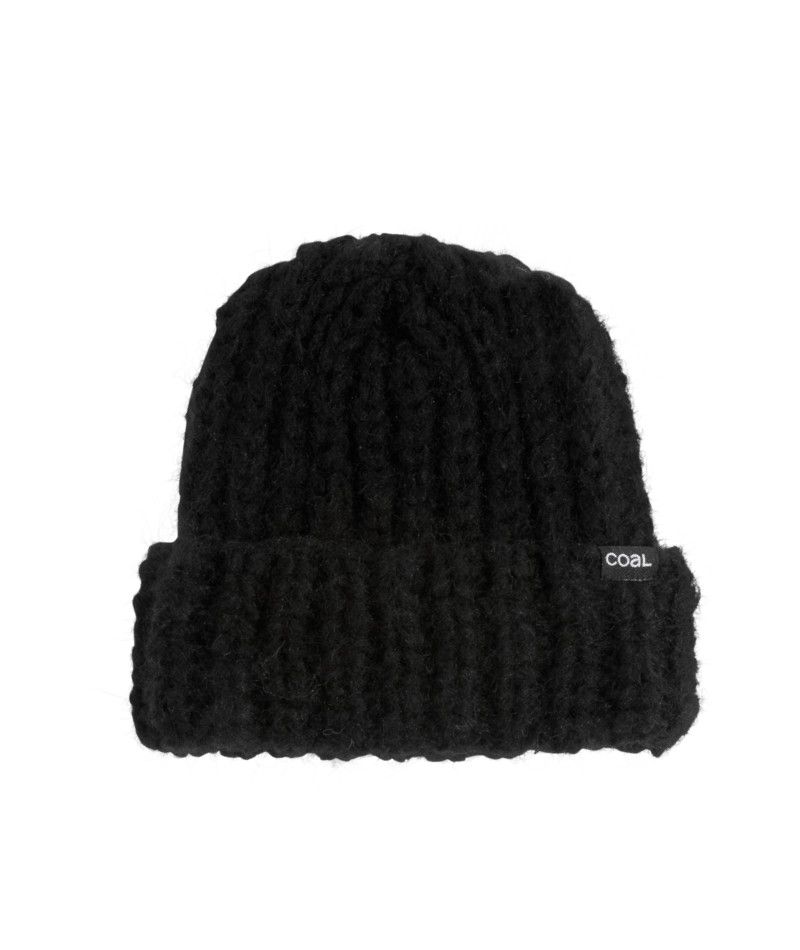 MAIN IMAGE OF COAL UNISEX IVY WINTER HAT IN BLACK O/S WITH SOFT FABRIC WITH WARMTH AND HAND CROCHET…