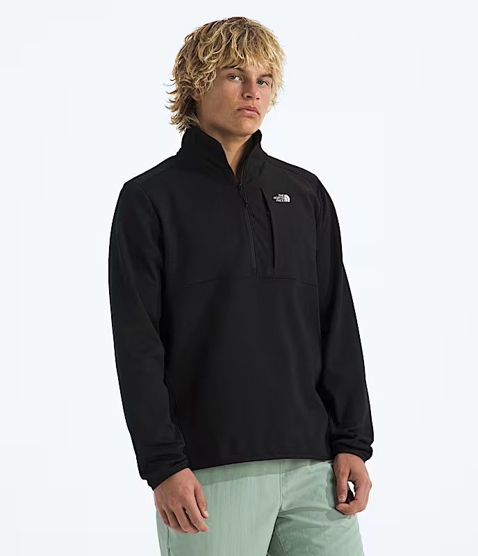MAIN IMAGE OF THE NORTH FACE MENS TNF™ PERFORMANCE FLEECE ¼ ZIP SWEATER IN TNF BLACK SMALL WITH STR…