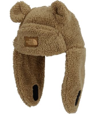 FRONT VIEW OF THE NORTH FACE YOUTH BABY BEAR TRAPPER WINTER HAT FEATURES COZY CAMPSHIRE FLEECE AND …