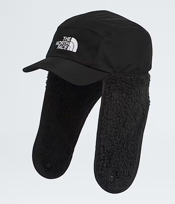 FRONT VIEW OF THE NORTH FACE YOUTH SHASTA TRAPPER WINTER HAT FEATURES EARFLAPS FOR EXTRA COVERAGE A…