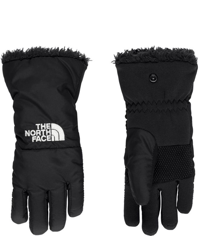 PALM AND BACK OF HAND VIEW OF THE NORTH FACE YOUTH BOYS&#39; SHASTA GLOVE FEATURES FLEECE LINING AND TO…