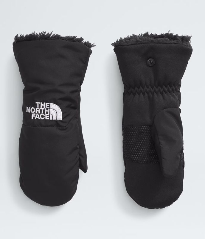 PALM AND BACK OF HAND VIEW OF THE NORTH FACE YOUTH BOYS&#39; SHASTA MITTEN FEATURES FLEECE LINING AND T…
