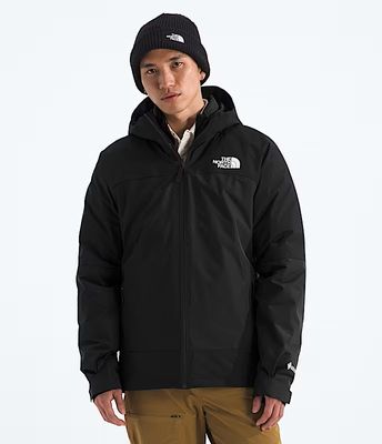 FRONT VIEW OF THE NORTH FACE MENS MOUNTAIN LIGHT TRICLIMATE® GTX WINTER JACKET FEATURES GORE-TEX WA…