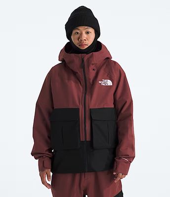 FRONT VIEW OF THE NORTH FACE MENS DRAGLINE WINTER JACKET FEATURES WATERPROOFING TO KEEP YOU DRY AND…