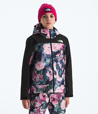 FRONT VIEW OF THE NORTH FACE YOUTH GIRLS&#39; FREEDOM INSULATED WINTER JACKET FEATURES WATERPROOFING AN…