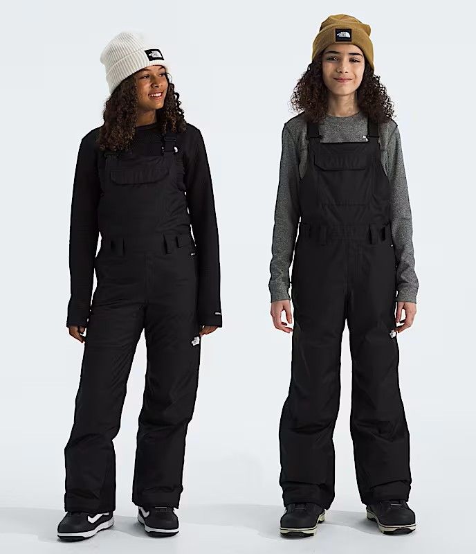THE NORTH FACE YOUTH TEEN FREEDOM INSULATED BIB SNOW PANT 26, Color: TNF BLACK, Size: XS, Length: REGULAR