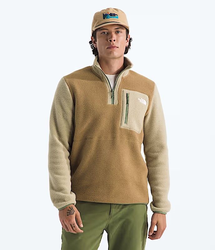 MAIN IMAGE OF THE NORTH FACE MENS YUMIORI ¼ ZIP SWEATER IN UTILITY BROWN/KHAKI STONE/BARK MIST MEDI…