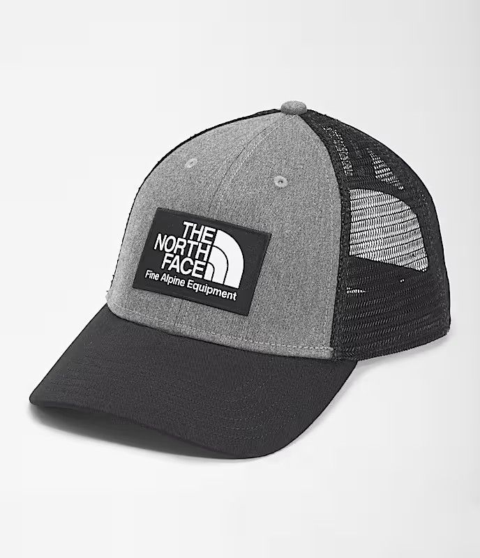 MAIN IMAGE OF THE NORTH FACE UNISEX MUDDER TRUCKER CAP IN TNF BLACK/TNF MEDIUM GREY HEATHER O/S WIT…