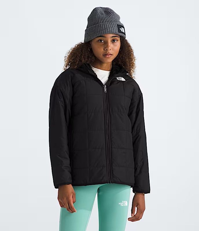 MAIN IMAGE OF THE NORTH FACE YOUTH GIRLS&#39; REVERSIBLE SHASTA SHORT PARKA WINTER JACKET IN TNF BLACK …