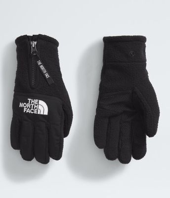 PALM AND BACK OF HAND VIEW OF THE NORTH FACE UNISEX DENALI ETIP™ GLOVE FEATURES WATER REPELLENCY AN…