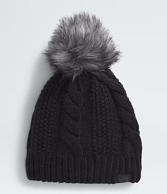 MAIN IMAGE OF THE NORTH FACE WOMENS OH MEGA FUR POM LINED BEANIE WINTER HAT IN TNF BLACK O/S WITH R…